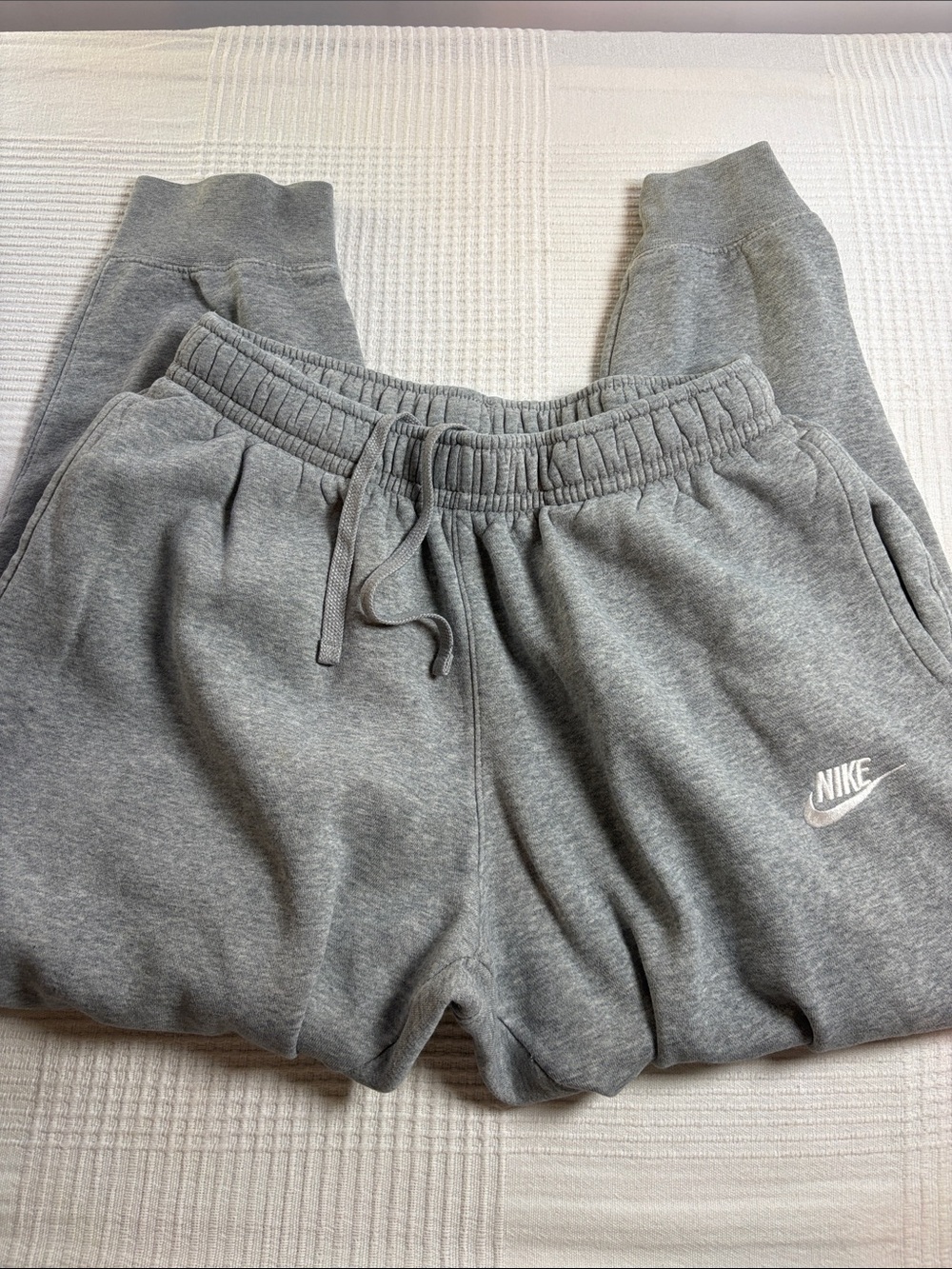 Nike Gray Drawstring Fleece Joggers